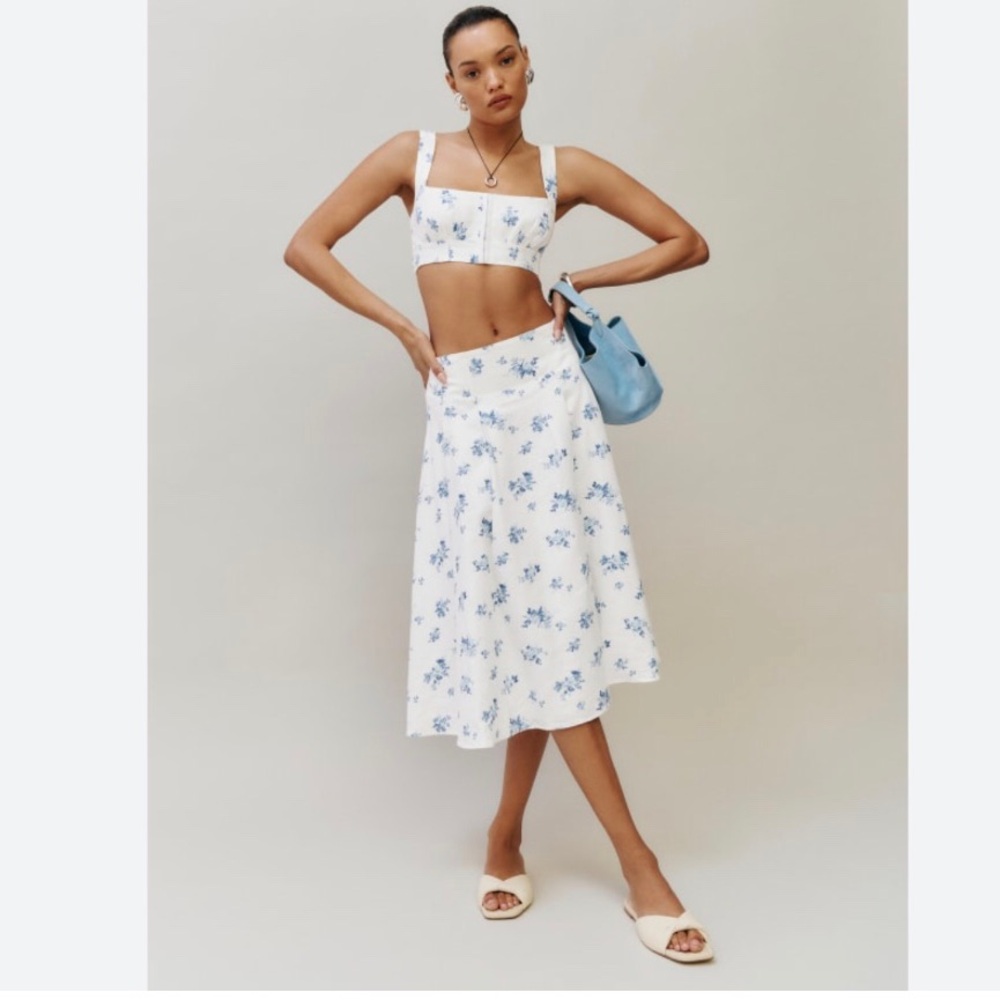 Reformation Santana Linen Skirt
